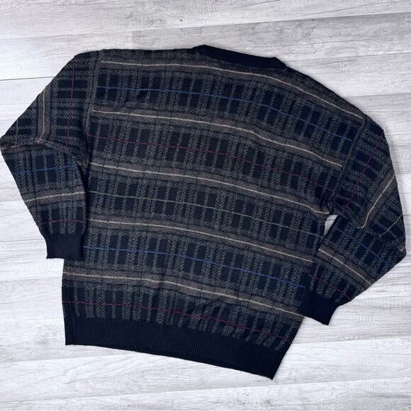 Vintage Sweater Grandpa Dad Made in Korea Knit Sweater 80s 90s XXL Fall - Picture 3 of 4